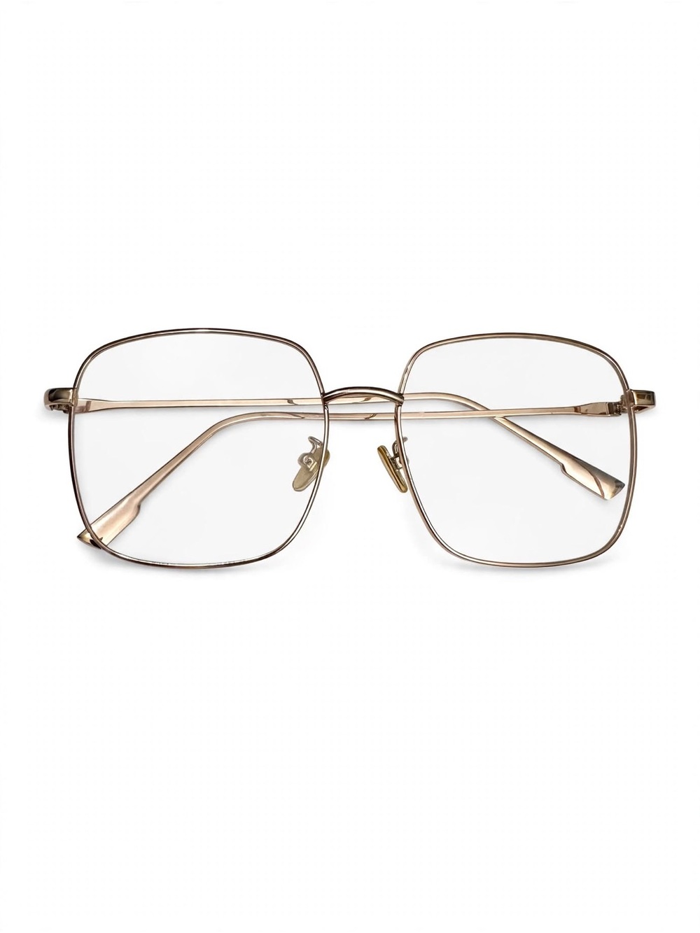 Women's Rose Gold Square Metal Frame Blue Light Glasses